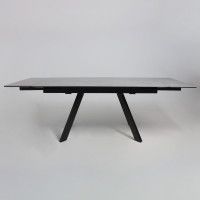 Стол МОНАКО NEW 1600(2240)*900 камень серый Greys Grey/черный матовый