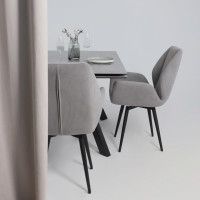 Стол МОНАКО NEW 1600(2240)*900 камень серый Greys Grey/черный матовый