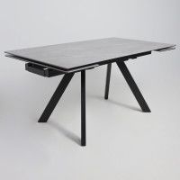 Стол МОНАКО NEW 1600(2240)*900 камень серый Greys Grey/черный матовый