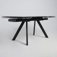 Стол МОНАКО NEW 1600(2240)*900 камень серый Greys Grey/черный матовый