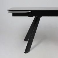 Стол МОНАКО NEW 1600(2240)*900 камень серый Greys Grey/черный матовый