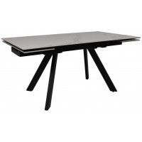 Стол МОНАКО NEW 1600(2240)*900 камень белый Greys White/черный матовый Стол МОНАКО NEW 1600(2240)*900 камень белый Greys White/черный матовый