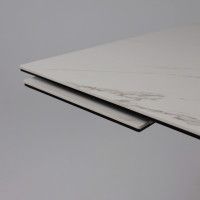 Стол МОНАКО NEW 1600(2240)*900 камень белый Greys White/черный матовый Стол МОНАКО NEW 1600(2240)*900 камень белый Greys White/черный матовый