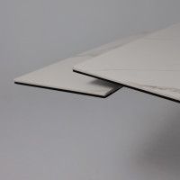 Стол МОНАКО NEW 1600(2240)*900 камень белый Greys White/черный матовый Стол МОНАКО NEW 1600(2240)*900 камень белый Greys White/черный матовый