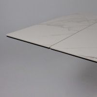 Стол МОНАКО NEW 1600(2240)*900 камень белый Greys White/черный матовый Стол МОНАКО NEW 1600(2240)*900 камень белый Greys White/черный матовый