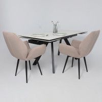 Стол МОНАКО NEW 1600(2240)*900 камень белый Greys White/черный матовый Стол МОНАКО NEW 1600(2240)*900 камень белый Greys White/черный матовый