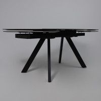 Стол МОНАКО NEW 1600(2240)*900 камень белый Greys White/черный матовый Стол МОНАКО NEW 1600(2240)*900 камень белый Greys White/черный матовый