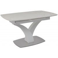 Стол НОТР ДАМ MODERNE 1400(1800)*850 камень белый Calacata vagli/белый муар