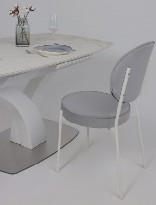 Стол НОТР ДАМ MODERNE 1400(1800)*850 камень белый Calacata vagli/белый муар купить в Минске