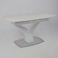 Стол НОТР ДАМ MODERNE 1400(1800)*850 камень белый Calacata vagli/белый муар купить в Минске