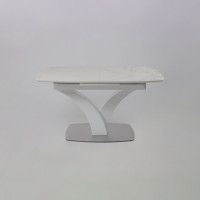 Стол НОТР ДАМ MODERNE 1400(1800)*850 камень белый Calacata vagli/белый муар купить в Минске