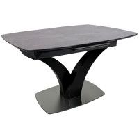 Стол НОТР ДАМ MODERNE 1400(1800)*850 камень серый Greys Grey/черный матовый