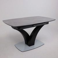 Стол НОТР ДАМ MODERNE 1400(1800)*850 камень серый Greys Grey/черный матовый купить в Минске