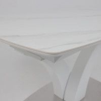 Стол НОТР ДАМ MODERNE 1400(1800)*850 камень светло-серый Greys Snow/белый муар купить в Минске