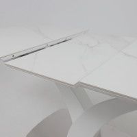 Стол НОТР ДАМ MODERNE 1400(1800)*850 камень светло-серый Greys Snow/белый муар купить в Минске