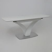 Стол НОТР ДАМ MODERNE 1400(1800)*850 камень светло-серый Greys Snow/белый муар купить в Минске