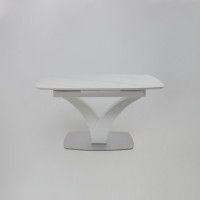 Стол НОТР ДАМ MODERNE 1400(1800)*850 камень светло-серый Greys Snow/белый муар купить в Минске