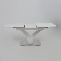 Стол НОТР ДАМ MODERNE 1400(1800)*850 камень светло-серый Greys Snow/белый муар купить в Минске