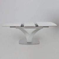 Стол НОТР ДАМ MODERNE 1400(1800)*850 камень светло-серый Greys Snow/белый муар купить в Минске