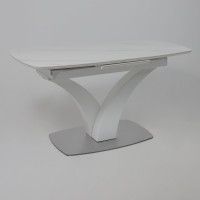 Стол НОТР ДАМ MODERNE 1400(1800)*850 камень светло-серый Greys Snow/белый муар купить в Минске