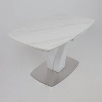 Стол НОТР ДАМ MODERNE 1400(1800)*850 камень светло-серый Greys Snow/белый муар купить в Минске