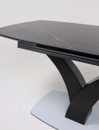 Стол НОТР ДАМ MODERNE 1400(1800)*850 камень черный Greys Black /черный матовый купить в Минске