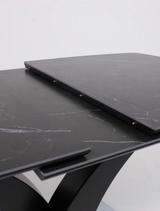 Стол НОТР ДАМ MODERNE 1400(1800)*850 камень черный Greys Black /черный матовый купить в Минске