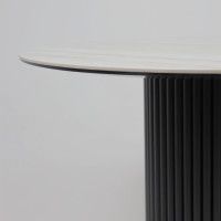 Стол РАУНД камень белый Elyt pulido / черный матовый