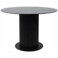 Стол РАУНД камень черный Wacom pulido / черный матовый