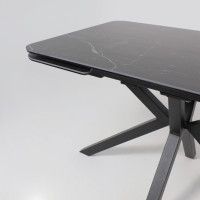 Стол РЕЙН NEW 1400(2040)*900 камень черный Greys Black/черный матовый