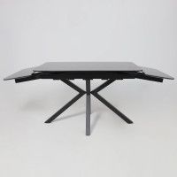 Стол РЕЙН NEW 1400(2040)*900 камень черный Greys Black/черный матовый