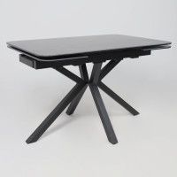 Стол РЕЙН NEW 1400(2040)*900 камень черный Greys Black/черный матовый