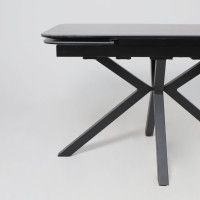 Стол РЕЙН NEW 1400(2040)*900 камень черный Greys Black/черный матовый