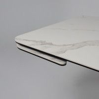 Стол РЕЙН NEW 1200(1840)*800 камень белый Greys White/черный матовый