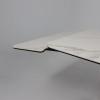 Стол РЕЙН NEW 1200(1840)*800 камень белый Greys White/черный матовый