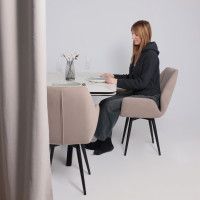 Стол РЕЙН NEW 1200(1840)*800 камень белый Greys White/черный матовый