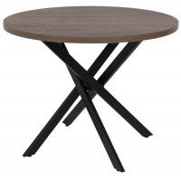 Стол РИГА D950 дуб гудзон шоколадный/черный Стол РИГА D950 дуб гудзон шоколадный/черный