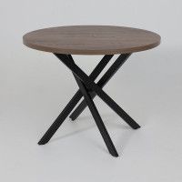 Стол РИГА D950 дуб гудзон шоколадный/черный Стол РИГА D950 дуб гудзон шоколадный/черный