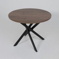 Стол РИГА D950 дуб гудзон шоколадный/черный Стол РИГА D950 дуб гудзон шоколадный/черный