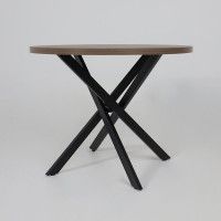 Стол РИГА D950 дуб гудзон шоколадный/черный Стол РИГА D950 дуб гудзон шоколадный/черный