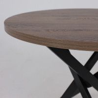 Стол РИГА D950 дуб гудзон шоколадный/черный Стол РИГА D950 дуб гудзон шоколадный/черный