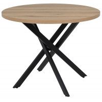 Стол РИГА D950 дуб сильверджек ореховый/черный