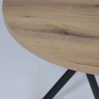 Стол РИГА D950 дуб сильверджек ореховый/черный