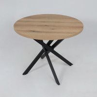 Стол РИГА D950 дуб сильверджек ореховый/черный