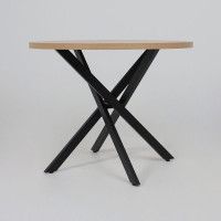 Стол РИГА D950 дуб сильверджек ореховый/черный