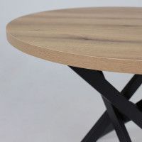 Стол РИГА D950 дуб сильверджек ореховый/черный