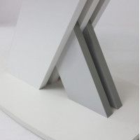 Стол СОФИЯ 1300(1700)*800 стекло белое Opti white/ЛДСП светло-серый + белый купить в Минске