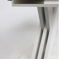 Стол СОФИЯ 1300(1700)*800 стекло белое Opti white/ЛДСП светло-серый + белый купить в Минске