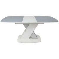 Стол СОФИЯ 1300(1700)*800 стекло серое/ЛДСП светло-серый + белый купить в Минске