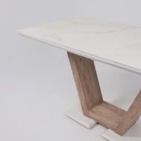 Стол ТОРОНТО 1400(1715)*800 камень белый Greys white/Ель умбра купить в Минске